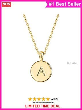 14K Gold Plated Initial A Pendant Necklace